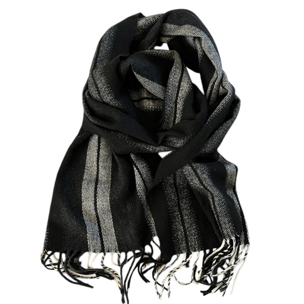 Elegant Black and Gray Men's Scarf